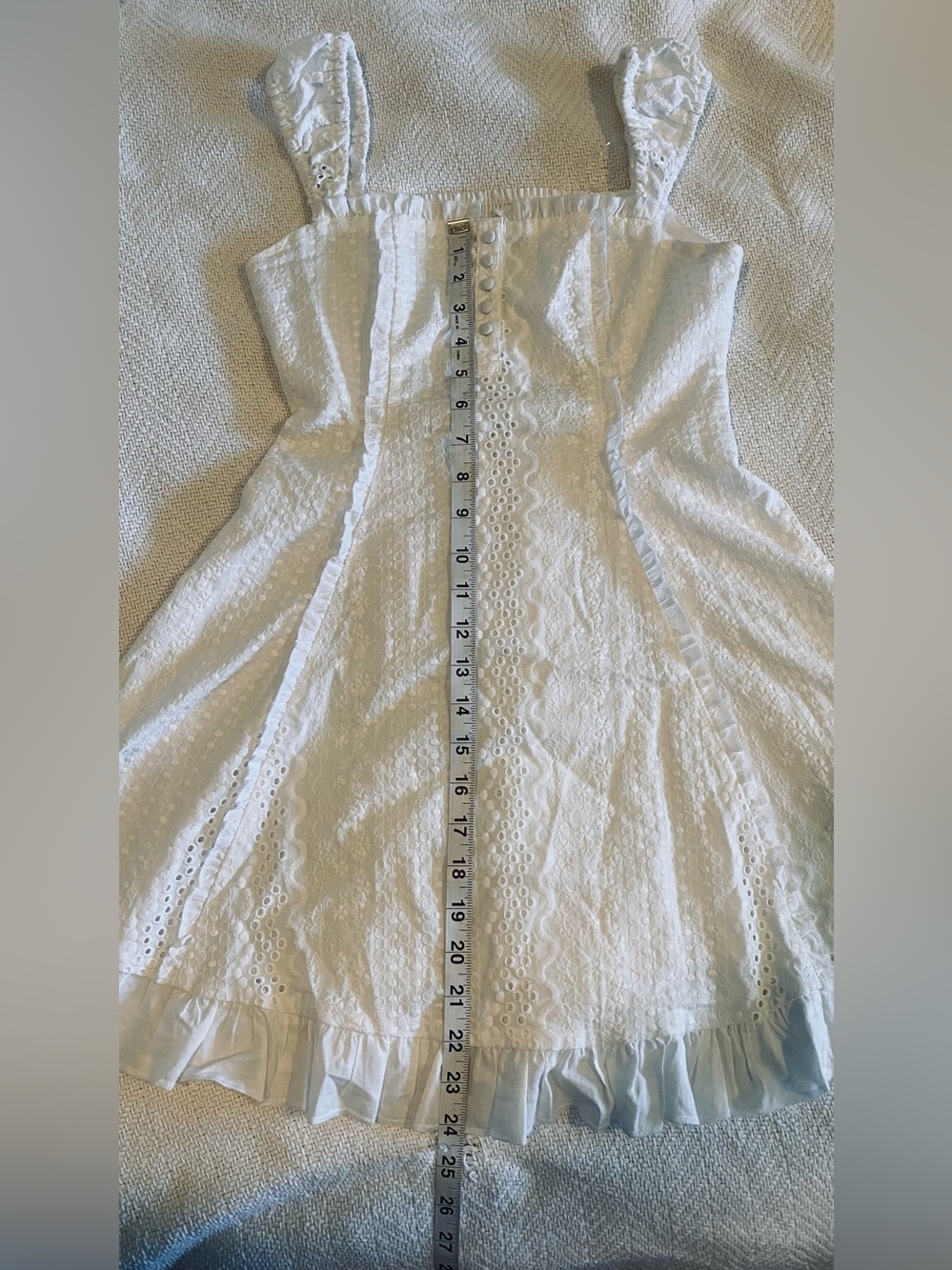 New White Eyelet Ruffle Sundress - Picture 6 of 10